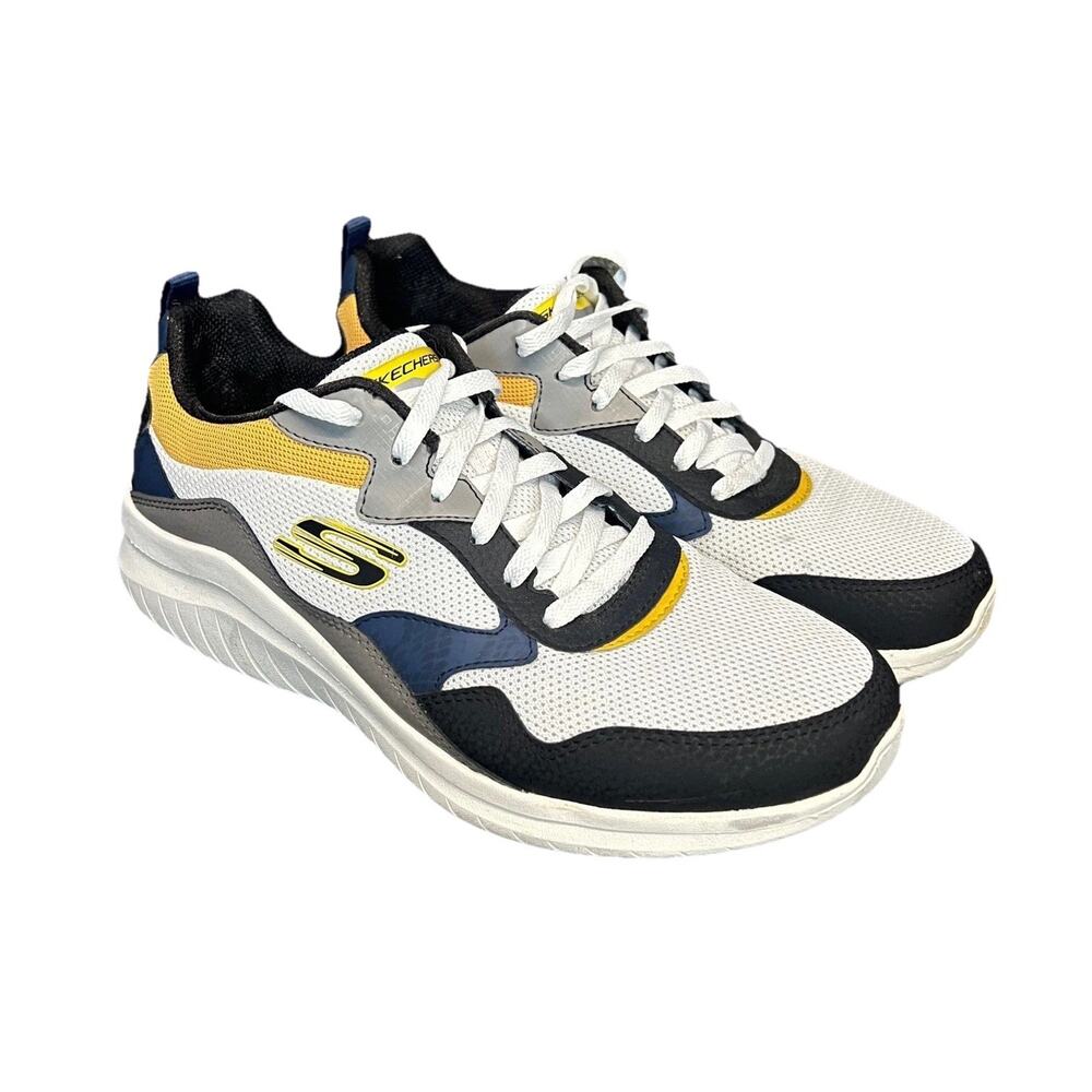 Skechers Ultra Flex 2.0 Constant Zeal Running Shoes Mens 9 White Multi Athletic